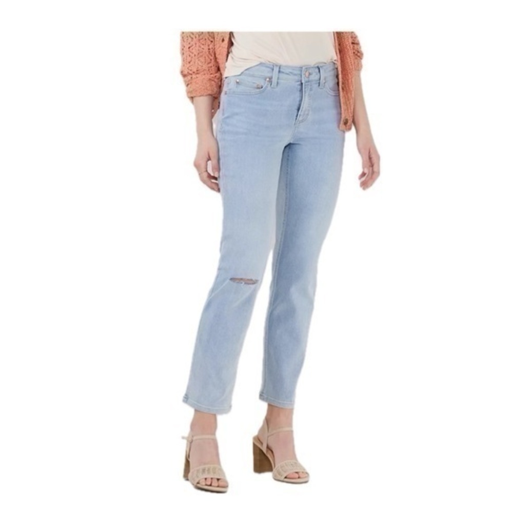 NWT Lauren Conrad Ripped Cropped Jeans Stretch Boyfriend size 12 New $50
